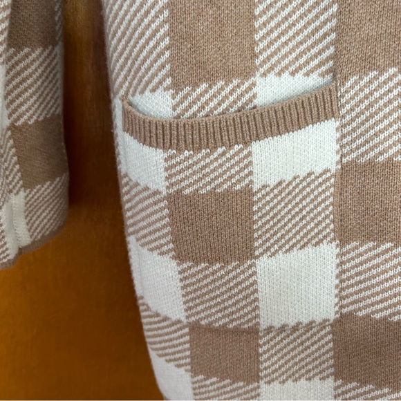 Madewell Minetta Sweater Longline Coat in Buffalo Check Wool Blend Size Small - Picture 4 of 10